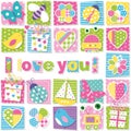 I love you pattern Royalty Free Stock Photo