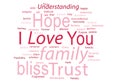 I love you high frequency word cloud Royalty Free Stock Photo