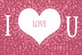 I Love You on Pink Heart Pattern Background