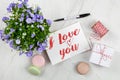 I Love You Postcard Royalty Free Stock Photo