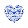 I Love You poster in ethnic folk style