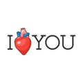 I love you with real heart Royalty Free Stock Photo