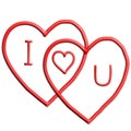 I Love You and red hearts Royalty Free Stock Photo