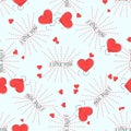 I Love You Retro abstract heart seamless pattern. Vector illustration for romantic nostalgia design. Can be used for wallpaper, co