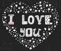 I love you. Romantic card with heart. Cute postcard Royalty Free Stock Photo