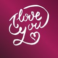 I love you. Romantic lettering set Royalty Free Stock Photo