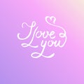 I love you. Romantic lettering set Royalty Free Stock Photo