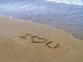 I love you on sand Royalty Free Stock Photo