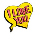 I love you speech bubble in retro style Royalty Free Stock Photo