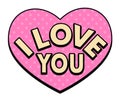 I love you speech bubble in retro style Royalty Free Stock Photo