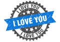 I love you stamp. i love you grunge round sign. Royalty Free Stock Photo