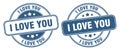 I love you stamp. i love you label. round grunge sign Royalty Free Stock Photo