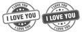 I love you stamp. i love you label. round grunge sign Royalty Free Stock Photo