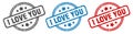 i love you stamp. i love you round isolated sign. Royalty Free Stock Photo