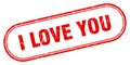 I love you stamp. rounded grunge textured sign. Label Royalty Free Stock Photo