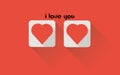 I love you text and Double Heart