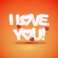 I love you text with hearts