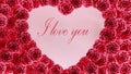 I love you text isolated on pink heart roses frame Royalty Free Stock Photo