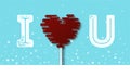 I love you textured lollipop card.