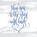 I love you to the moon and back - hand lettering inscription text Royalty Free Stock Photo