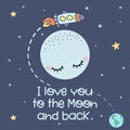 I love you to the moon and back Royalty Free Stock Photo