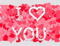 I LOVE YOU. Valentine`s Day concept The background is pink heart shape and with a love symbol