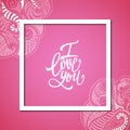 I love you vector card deisgn, postcard, valentine, ornamental