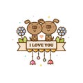 I love you. Vector illustration.