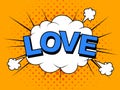 I love you. Vector image. Comic elements and patterns, phras.