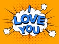 I love you. Vector image. Comic elements and patterns, phras.