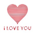 I love you vector text with red heart print for valentine day Royalty Free Stock Photo