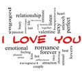 I Love You Word Cloud Concept in Red Caps Royalty Free Stock Photo