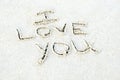 I Love You Written in Sand Royalty Free Stock Photo