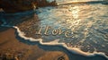 I love you written in the sand on a beach Royalty Free Stock Photo