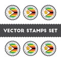 I Love Zimbabwe vector stamps set.