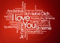 I loveyou in different languages - word cloud