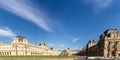 Paris, France - wide angle view of the famous Louvre MuseumÃ¢â¬â¢s glass pyramid entrance