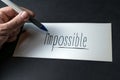 I`m possible, Motivational message, concept, pointing, energizing motivation