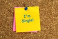 i\'m single postit on corkboard