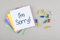 I'm Sorry Note Message Royalty Free Stock Photo