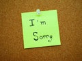 I'm sorry in post note Royalty Free Stock Photo