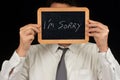 I`m sorry written on a school slate