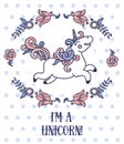I'm a unicorn! girly card