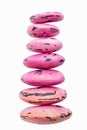 A stack of seven borlotti beans Royalty Free Stock Photo