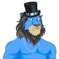 Lion Nft Character design in illustration Royalty Free Stock Photo