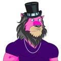 Lion Nft Character design in illustration Royalty Free Stock Photo