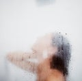 I may have spent too long in here. a woman enjoying a shower at home. Royalty Free Stock Photo