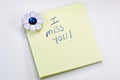 I miss you post it note