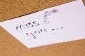 I miss you post it note