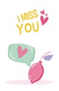 I miss you tropical card Royalty Free Stock Photo